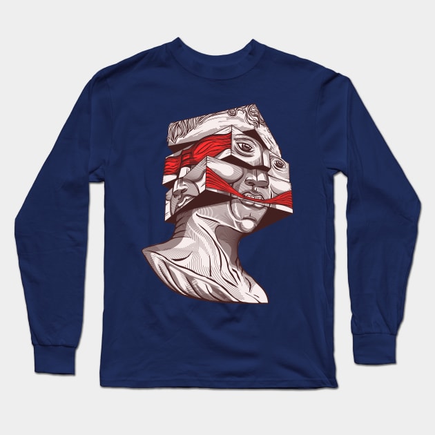 Cabeza Cuadrada Long Sleeve T-Shirt by lalo huesca